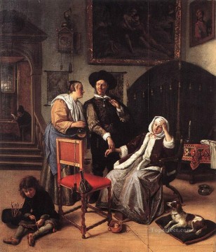 Jan Steen Painting - Los médicos visitan al pintor de género holandés Jan Steen
